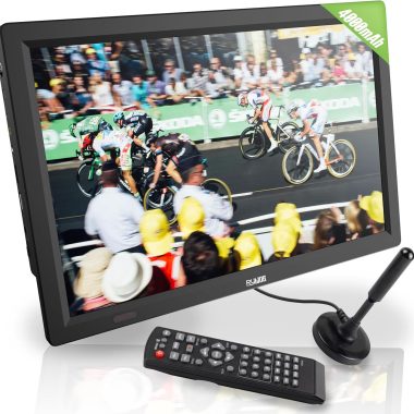 14 Inch Portable TV Battery Operated Flat Screen IPS Display with Remote and Stand