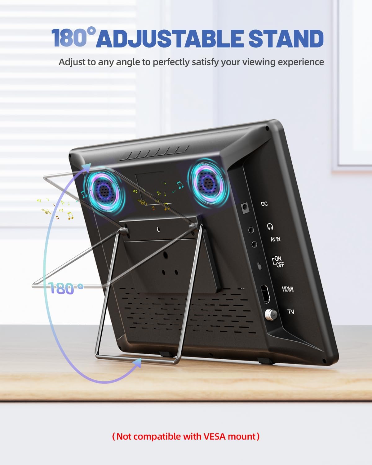 14 Inch Portable TV with ATSC Tuner, 1080P HD LCD Monitor, HDMI/USB/AV, Perfect for Camping & RV Travel - Image 7