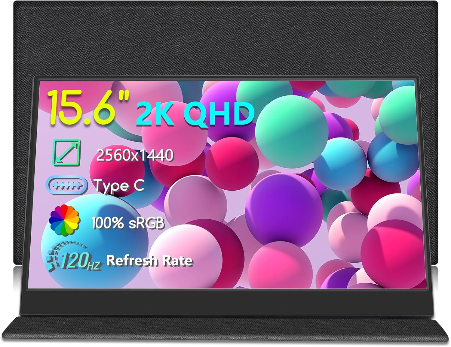 15.6 Inch 2K QHD 120Hz Portable Gaming Monitor HDR Ultra Slim External Second Screen