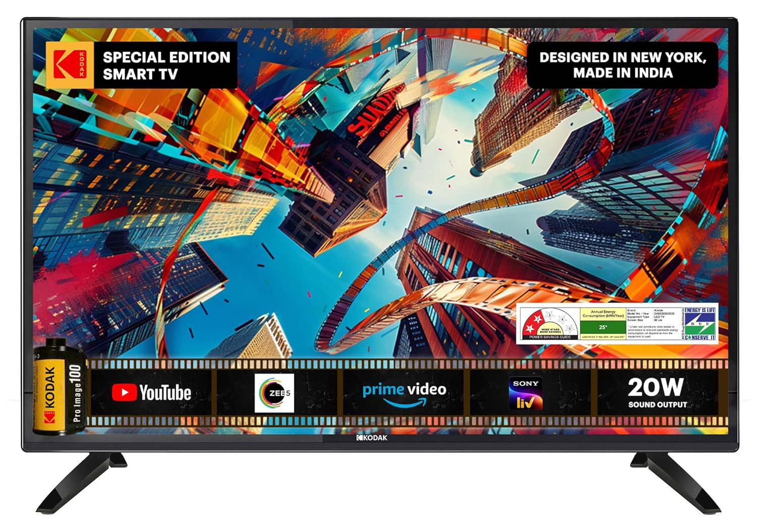 Kodak 24 inch HD Ready Smart LED TV 24SE5002 Black Special Edition