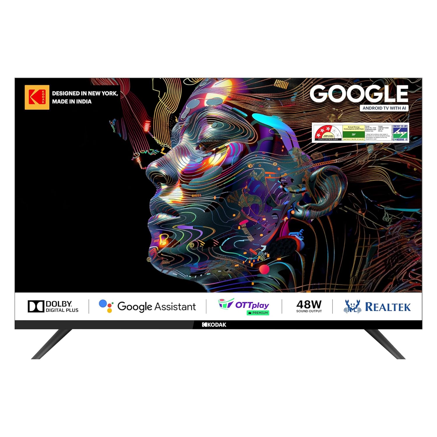Kodak 32 Inch Matrix QLED Android Google TV HD Ready Black 32MT5077