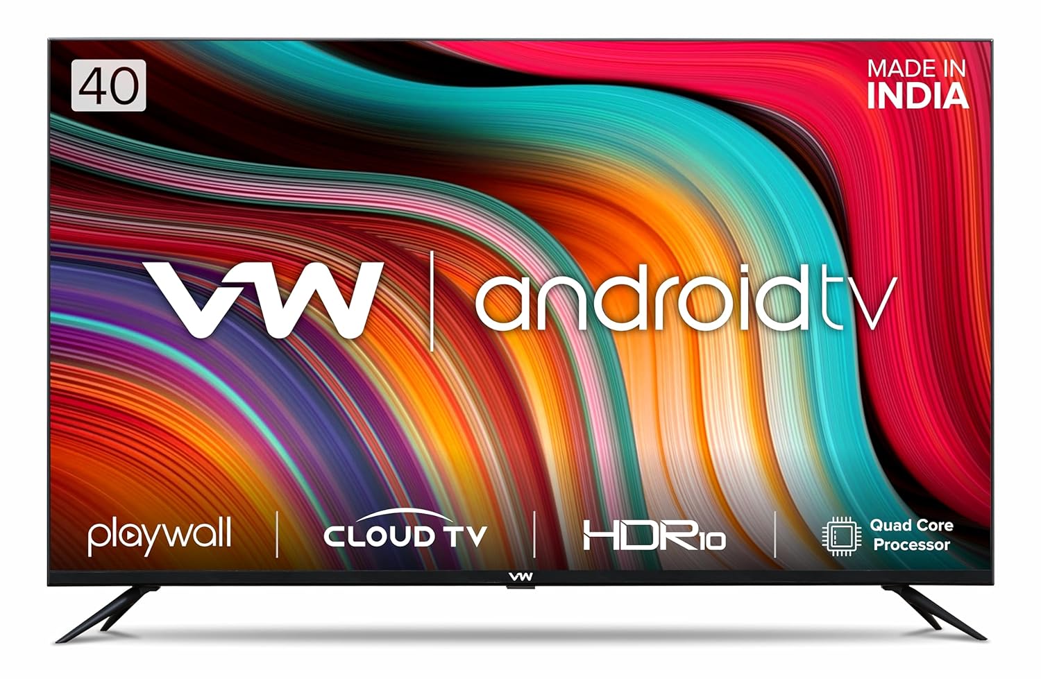 VW 40 Inch Full HD Android Smart LED TV Frameless Series VW40F1 Black