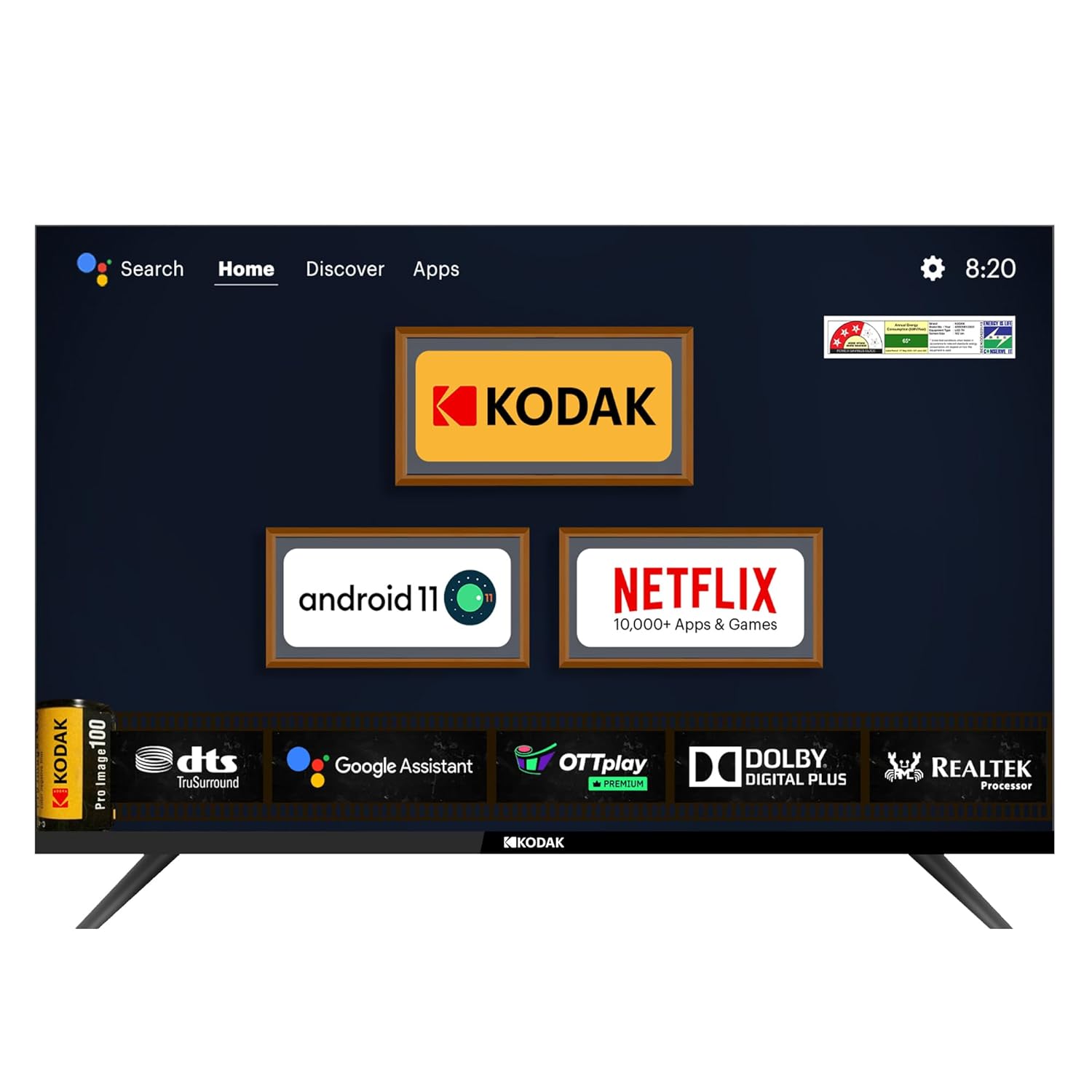 Kodak 43-Inch Full HD Android Smart LED TV Black 439X5081 Certified