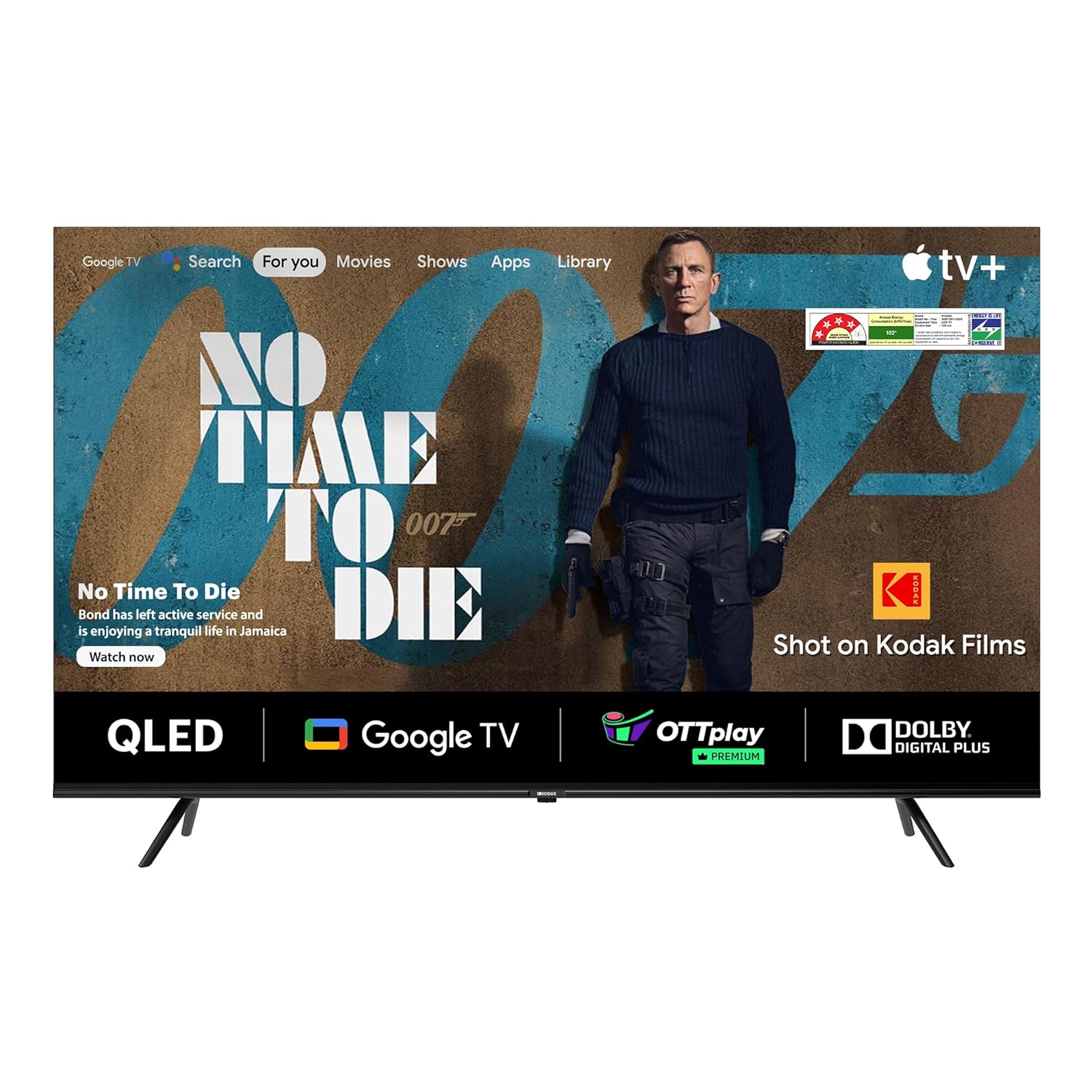Kodak 50 Inch 4K Ultra HD Smart QLED Google TV 50MT5011 Black