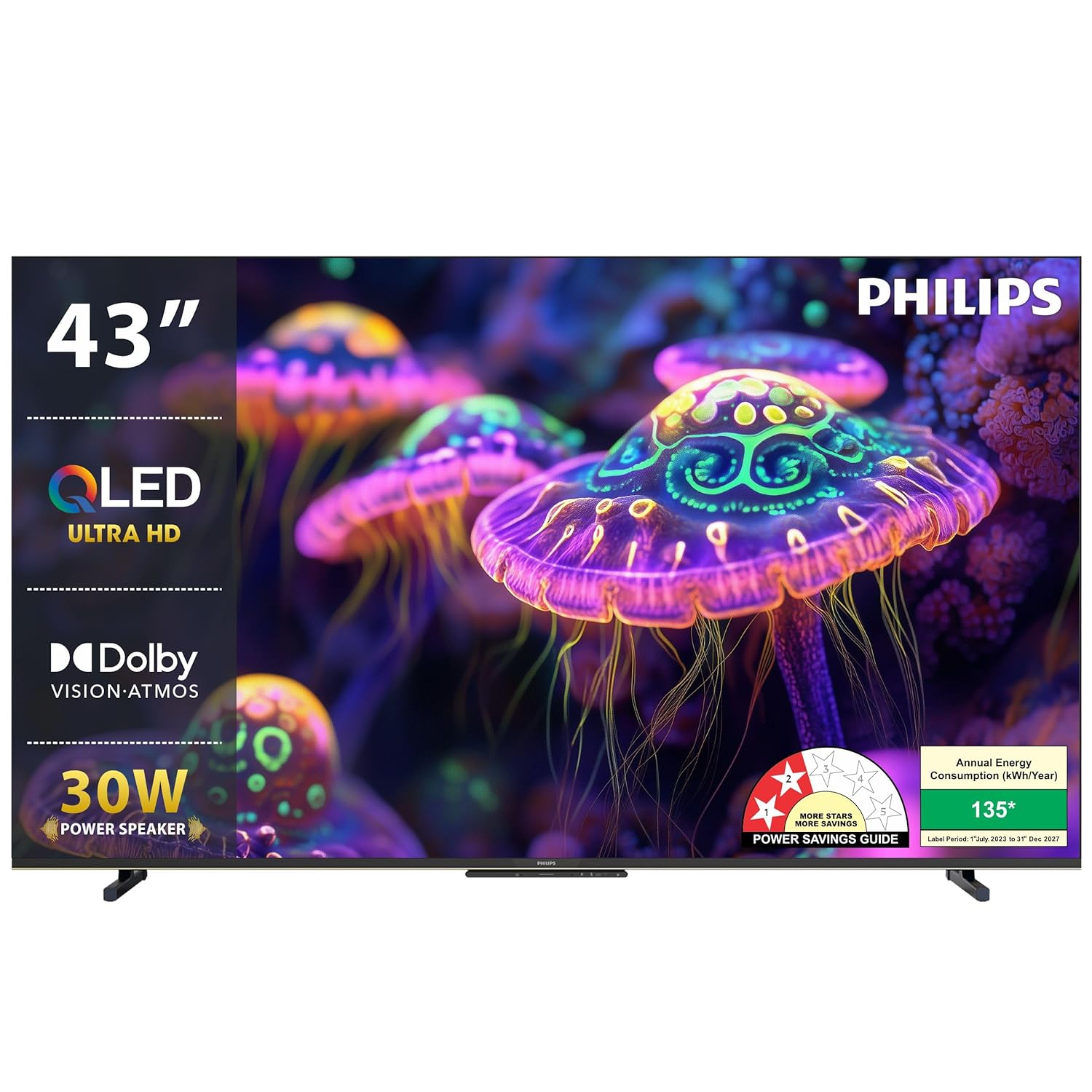 Philips 43-inch 4K UHD Lumina Series QLED Smart Google TV 43PQT8100/94