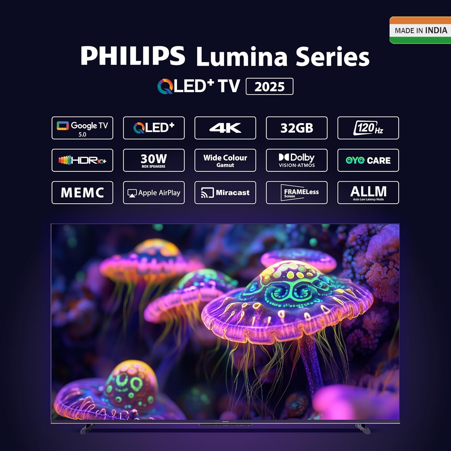 Philips Lumina Series 65 Inch 4K UHD Smart QLED Google TV 65PQT8100 - Image 2