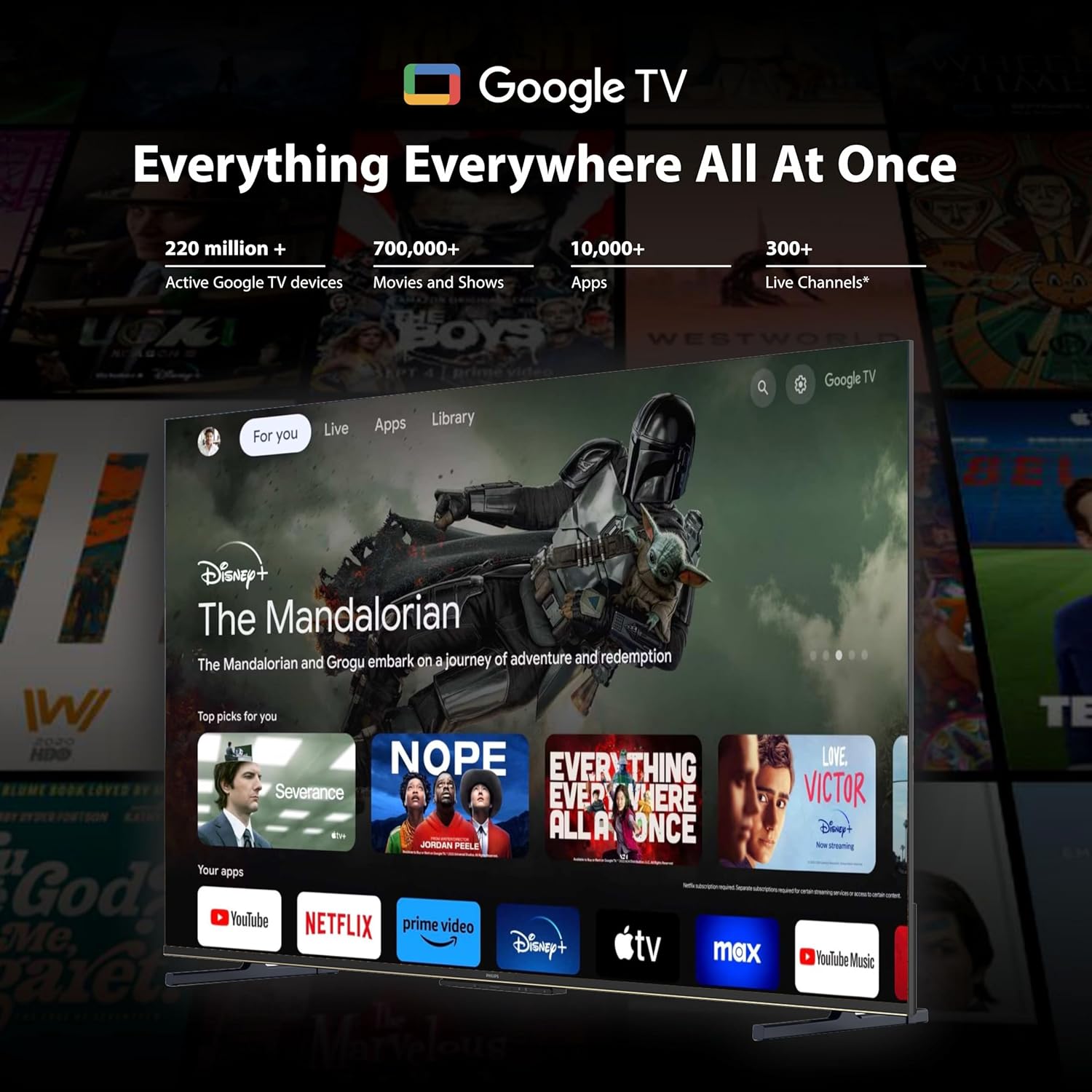 Philips Lumina Series 65 Inch 4K UHD Smart QLED Google TV 65PQT8100 - Image 3