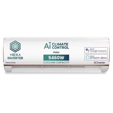 Haier 1.5 Ton 5 Star White AI Smart Inverter Split AC Copper 20m Air Throw