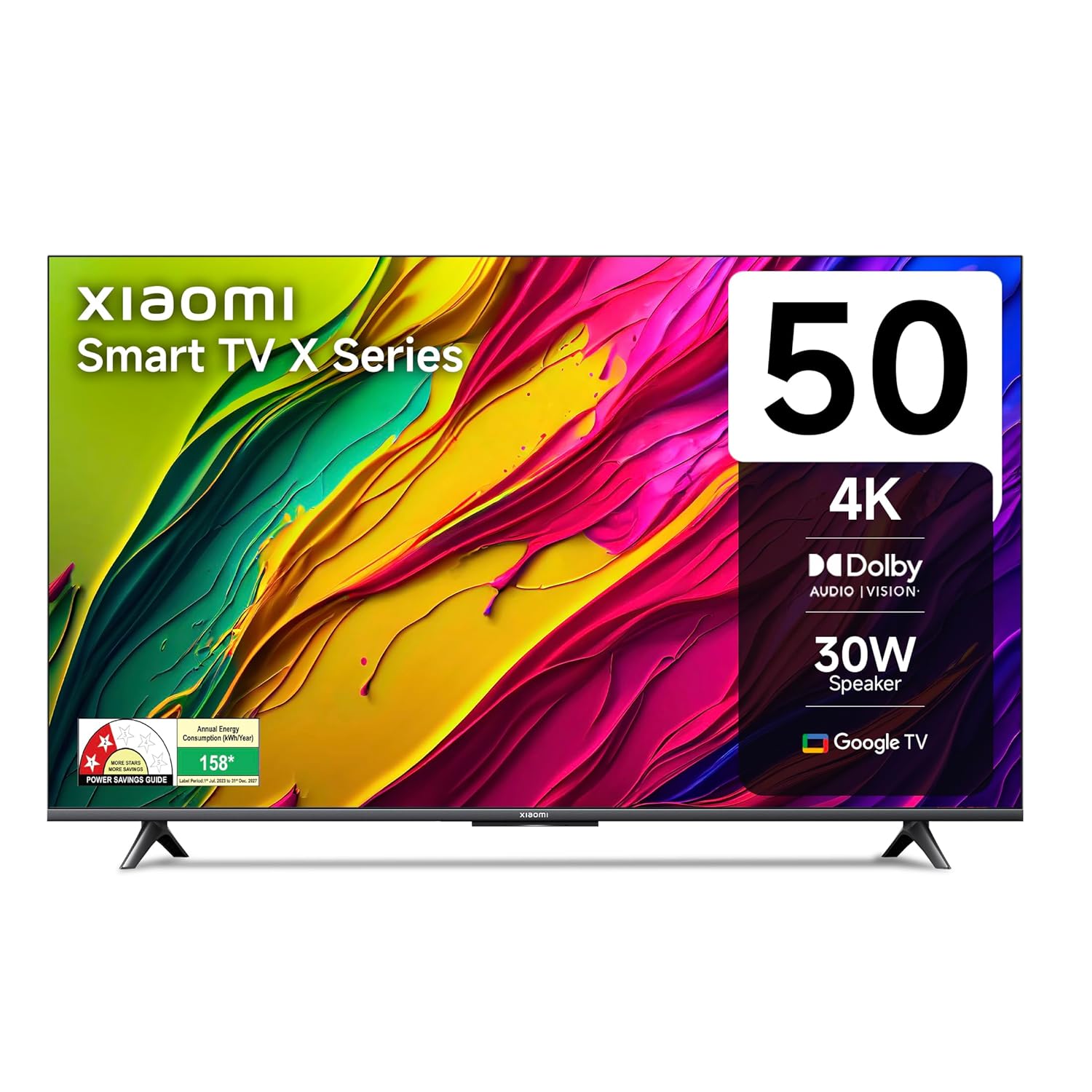 Xiaomi 50 Inch X Series 4K LED Smart Google TV L50MA-AUIN Black