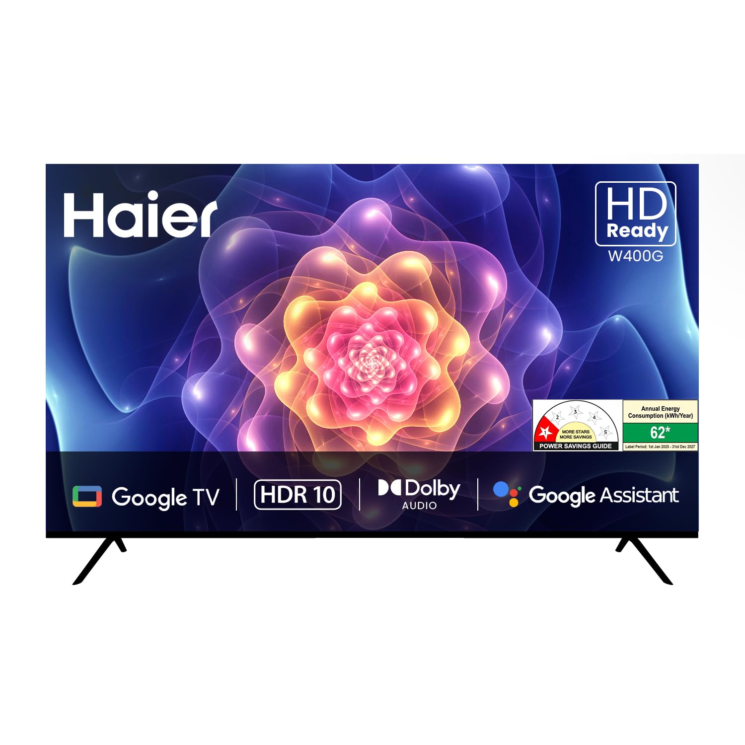 Haier 32 Inch HD Ready Smart Google TV LE32W400G Black