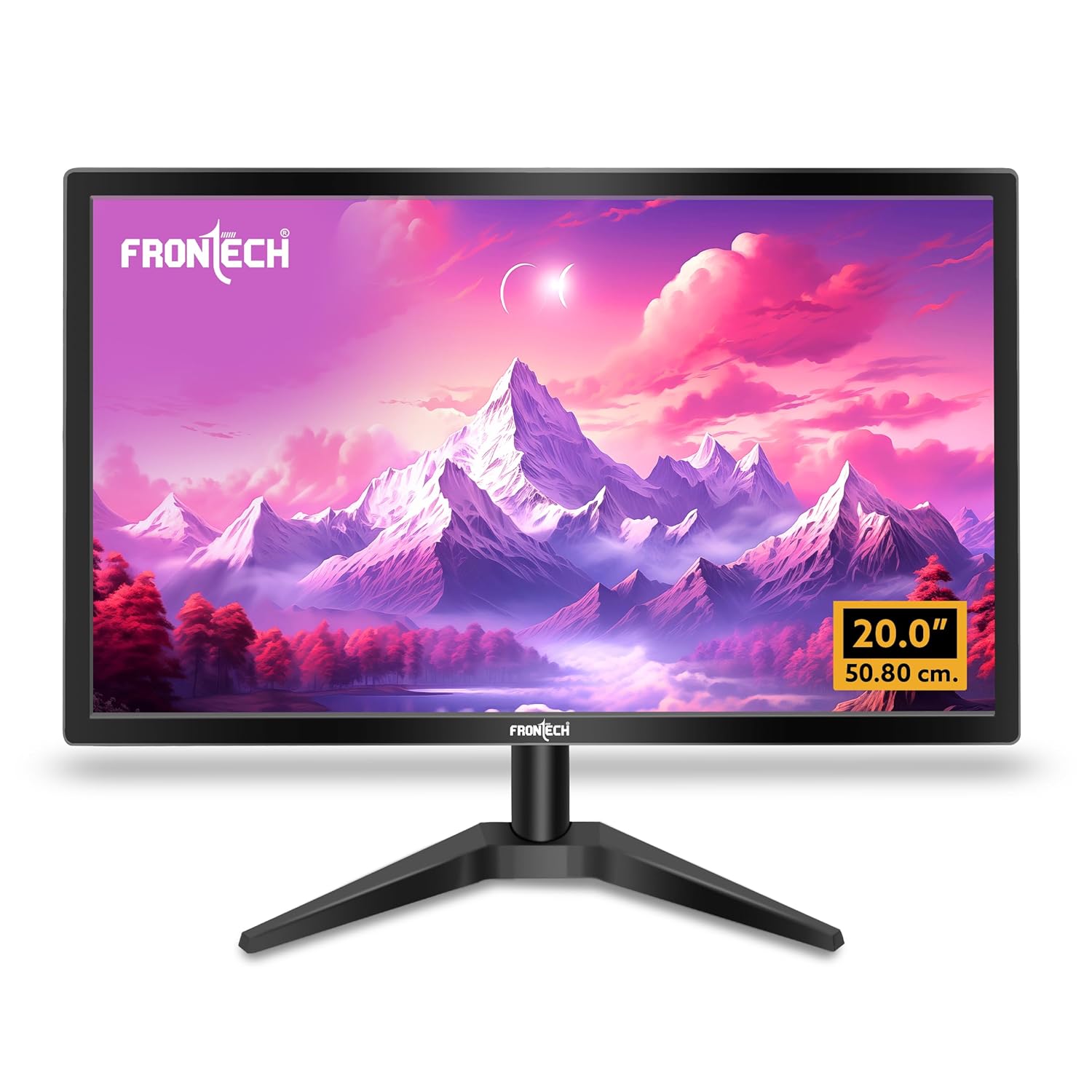 FRONTECH 20 Inch HD LED Monitor Slim Stylish Design 1600x900 60Hz HDMI VGA Black