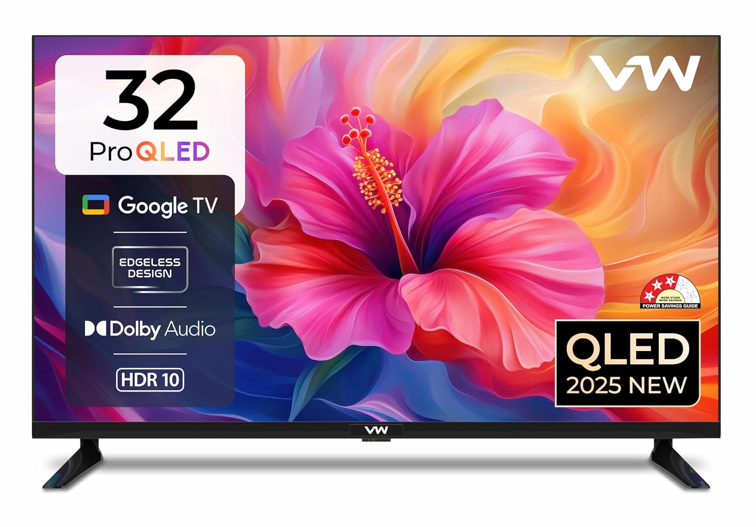 80cm 32 Inch HD Ready Smart QLED Google TV VW32GQ1 Black