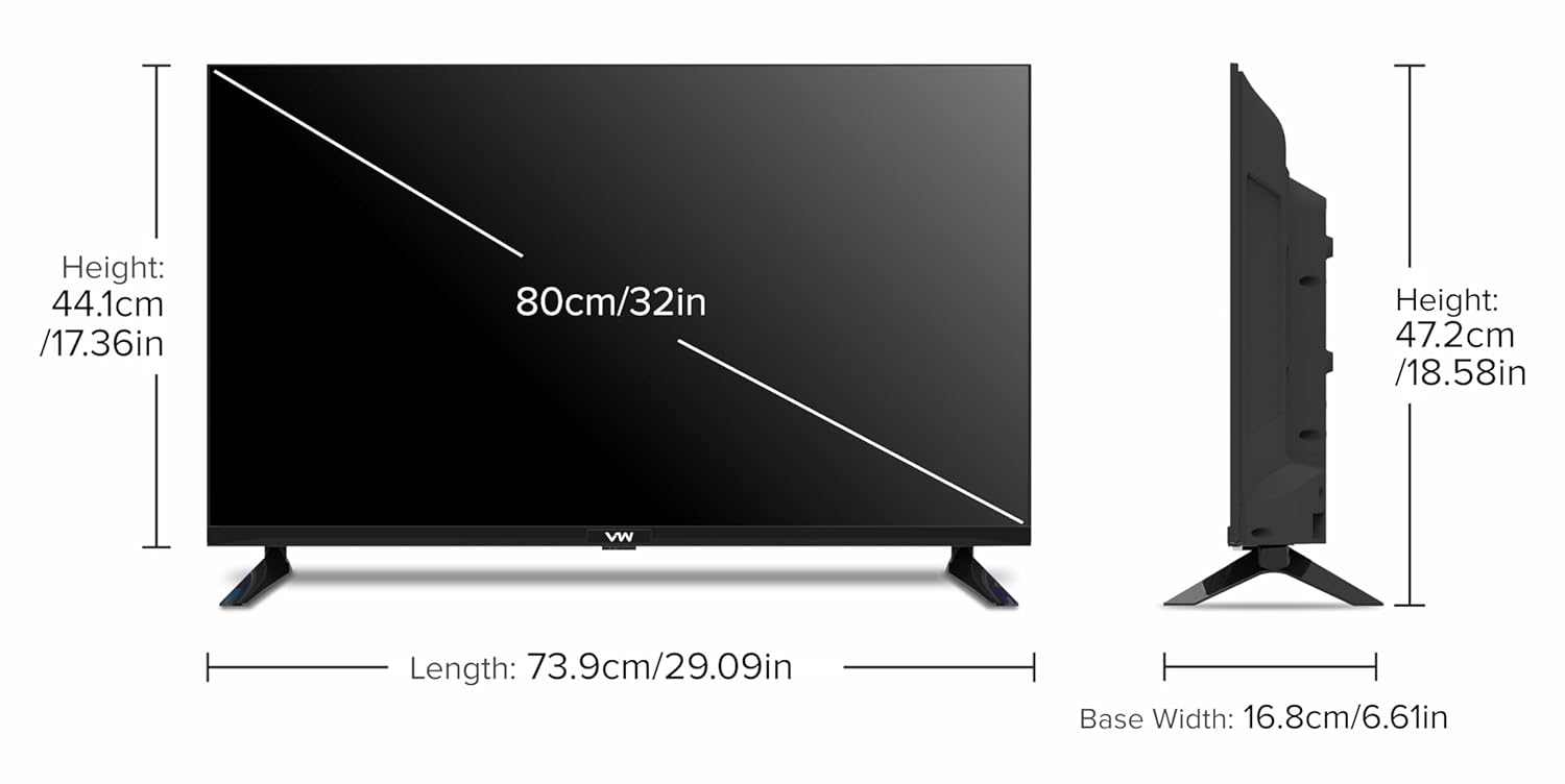 80cm 32 Inch HD Ready Smart QLED Google TV VW32GQ1 Black - Image 7