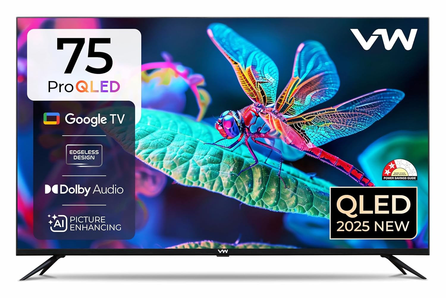 VW 190cm 75 Inch GQ1 Pro Series 4K Ultra HD Smart QLED Google TV