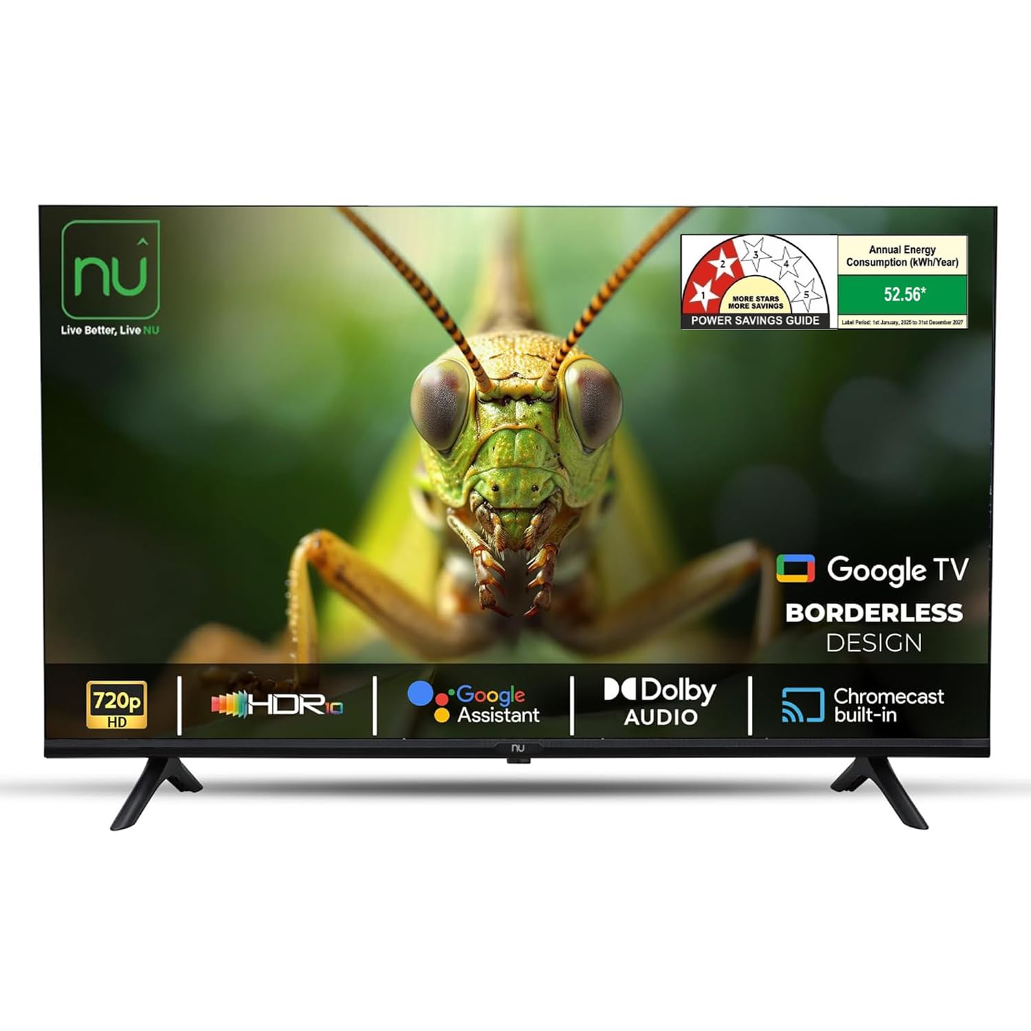 80cm 32 Inch New 2025 Borderless Series 720p HD QLED Smart Google TV LED32QUGNX