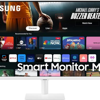 Samsung 32-Inch M7 Series 4K UHD Smart Monitor with Built-in TV, White, 2024 Model