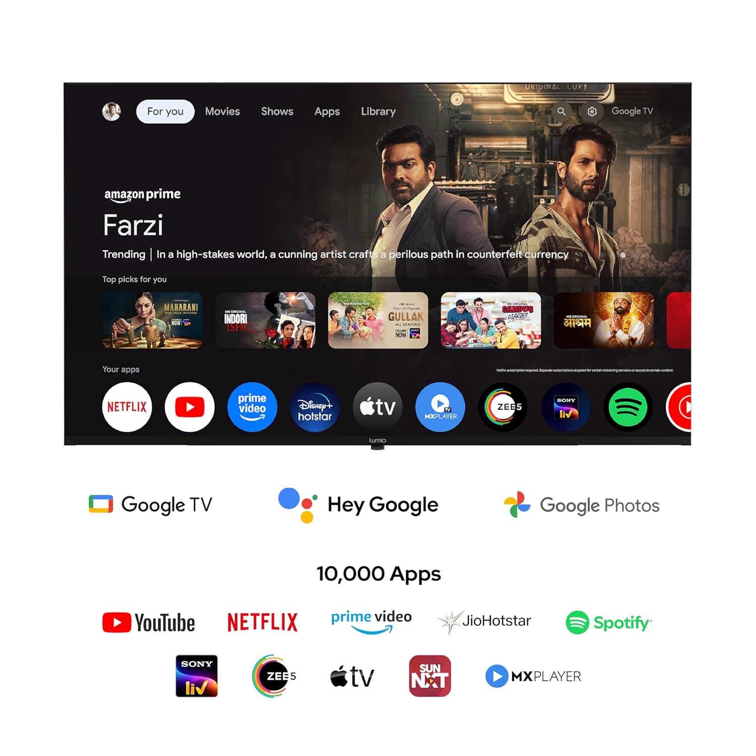Lumio Vision 9 55 Inch 4K Ultra HD Smart Google QD-MiniLED TV - Image 3