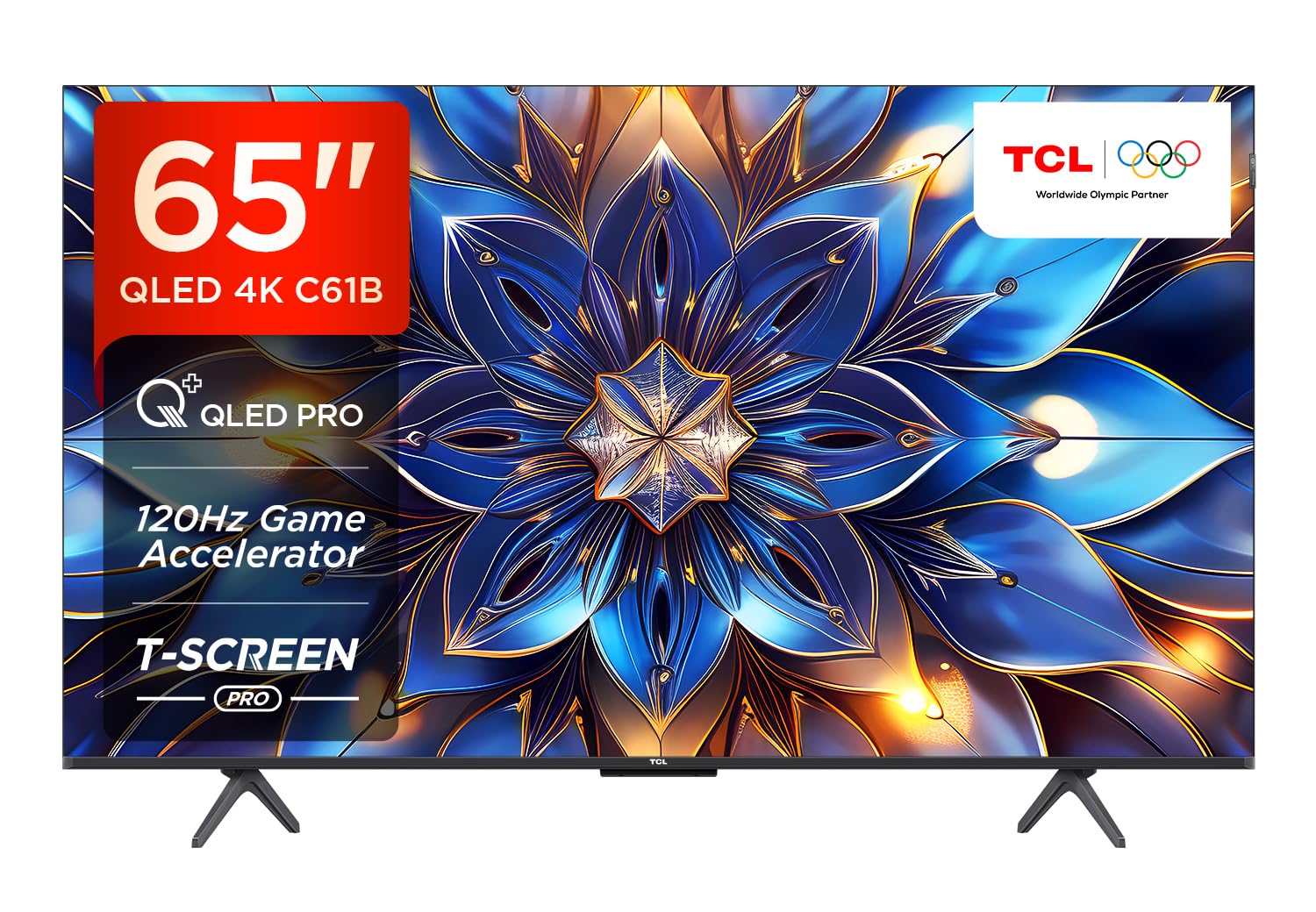 TCL 65 Inch 4K Ultra HD Smart QLED Google TV 65C61B Black