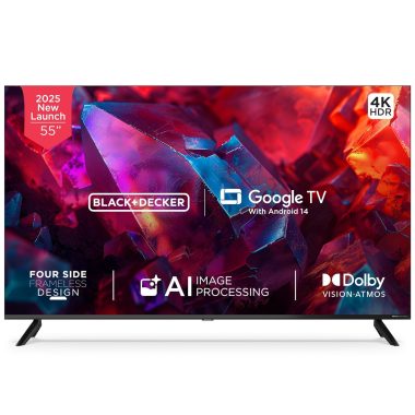 BLACK+DECKER 55 Inch 4K Ultra HD LED Smart Google TV, A1 Series, Black, BXTVGU55UD2875ATIN