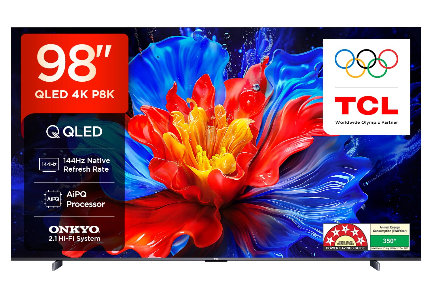 TCL 98 Inch 4K Ultra HD Smart QLED Google TV 98P8K - New Condition