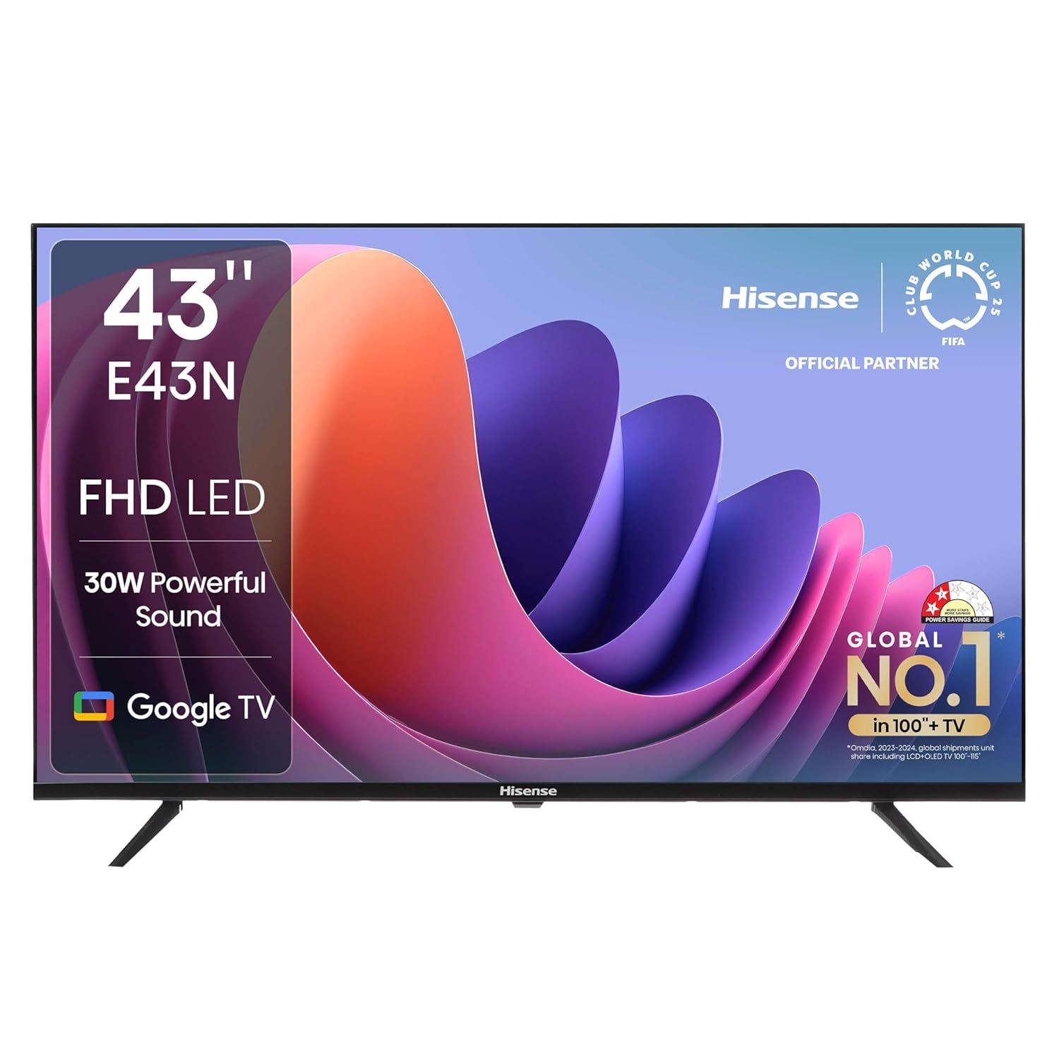 Hisense 43 inch Full HD Smart Google LED TV 43E43N Black