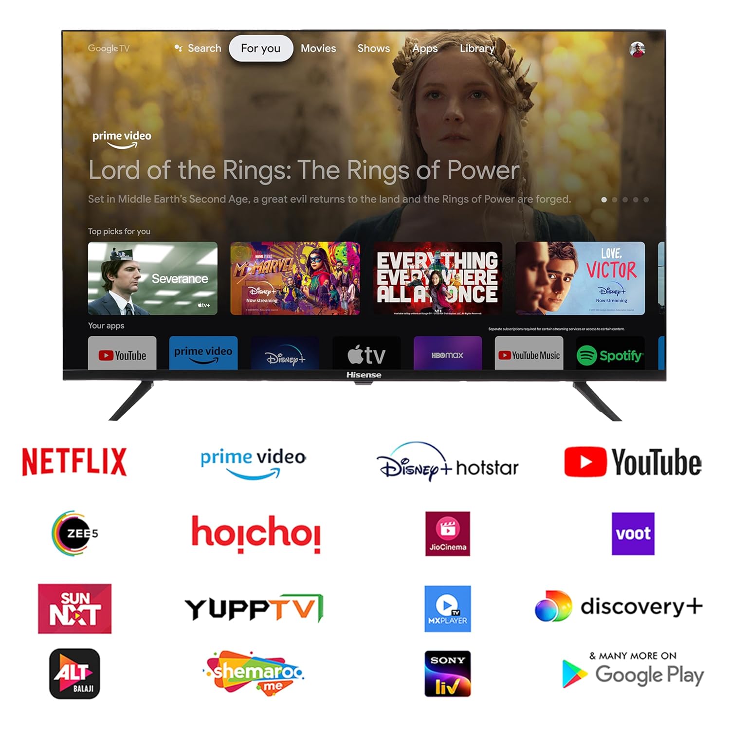 Hisense 43 inch Full HD Smart Google LED TV 43E43N Black - Image 3