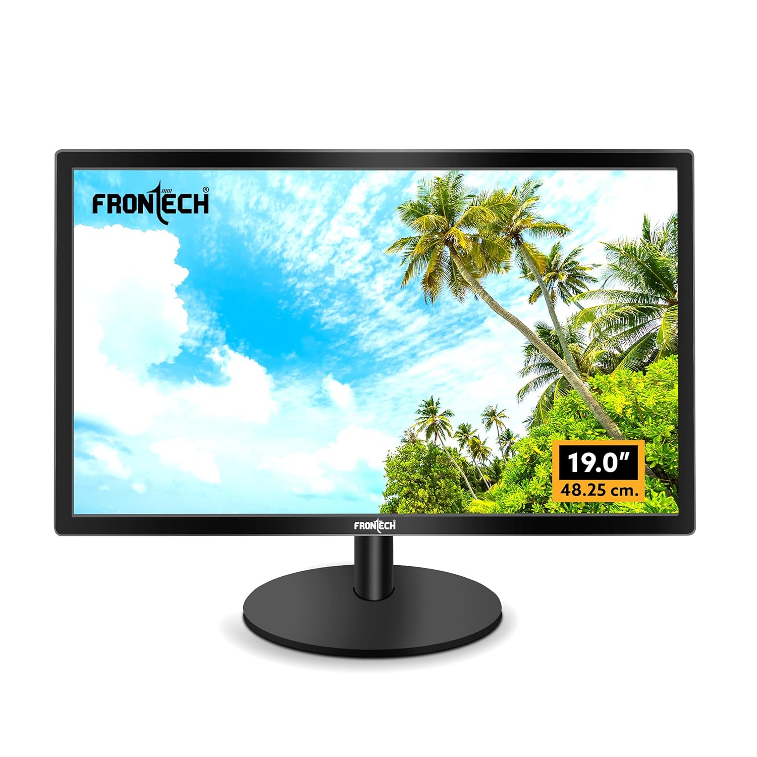 FRONTECH 19 Inch HD LED Monitor 75Hz 1440x900 HDMI VGA Black