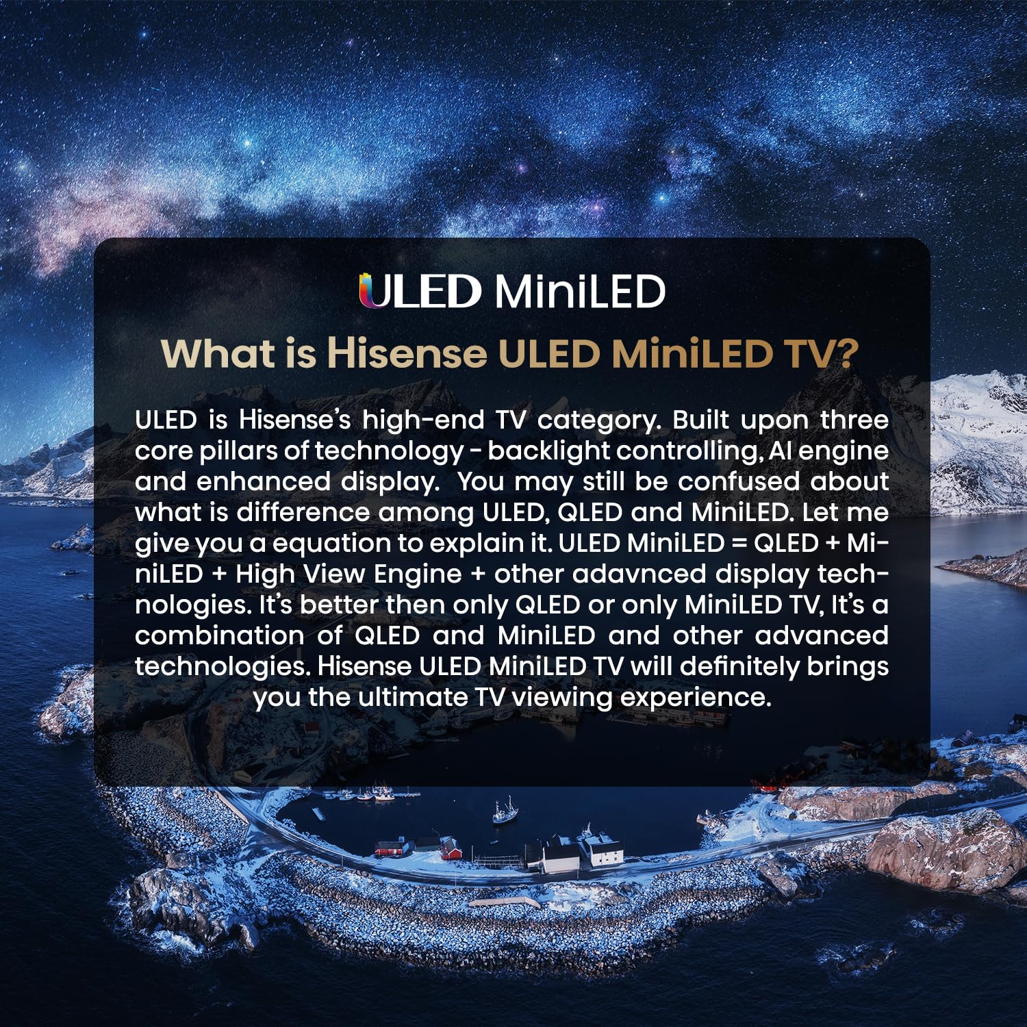Hisense 55 Inch 4K UHD Smart QLED Mini LED TV 55U6N PRO Black Refurbished - Image 2