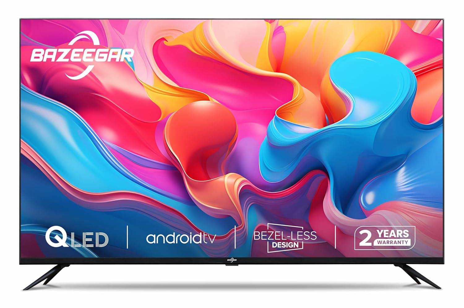 BAZEEGAR 40 inch Glow Series Full HD Smart QLED Android TV BAZ40S Black