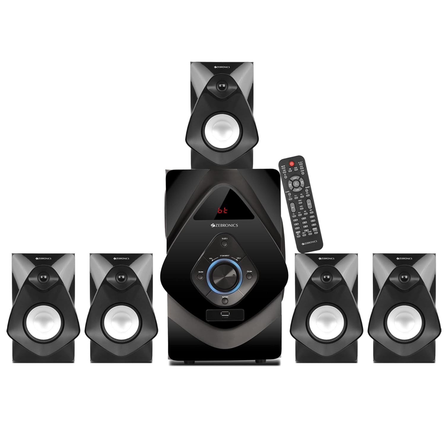 Zebronics BT8591RUCF 5.1 Channel 125W RMS Home Theater Speaker System with 6.5" Subwoofer and Bluetooth 5.0