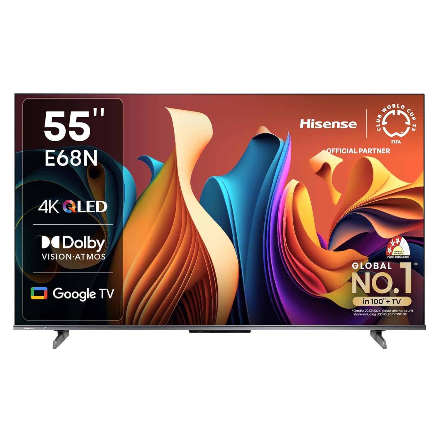 Hisense 55E68N 55 Inch 4K Ultra HD QLED Smart Google TV Grey