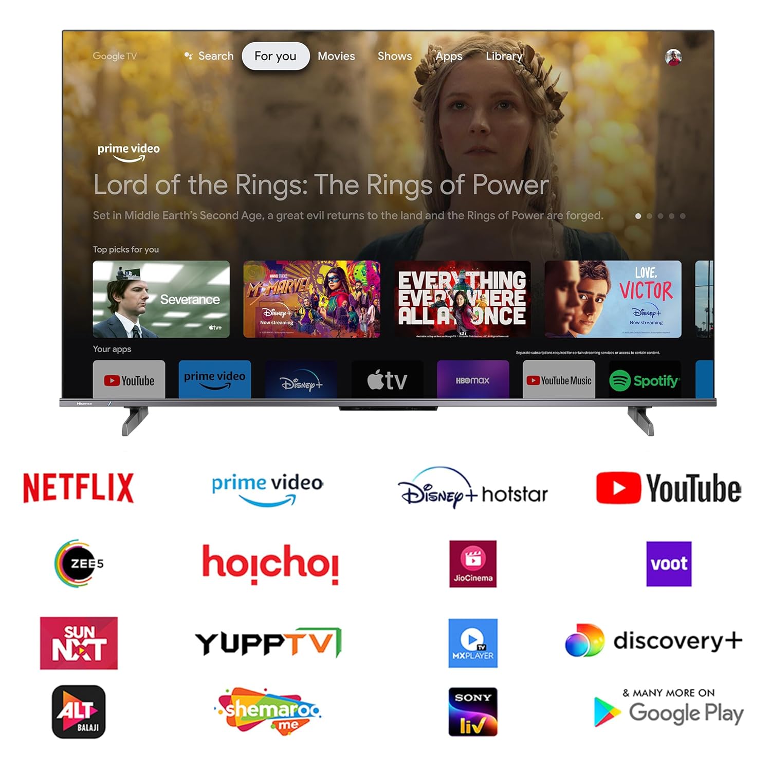 Hisense 55E68N 55 Inch 4K Ultra HD QLED Smart Google TV Grey - Image 3