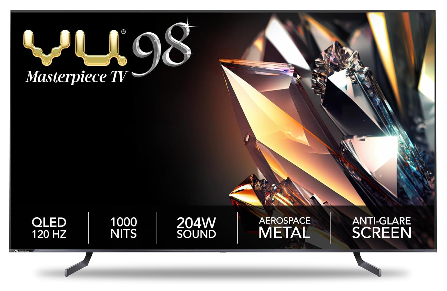 Vu 98 inch 4K Ultra HD Smart QLED TV Masterpiece Series Jetplane Grey