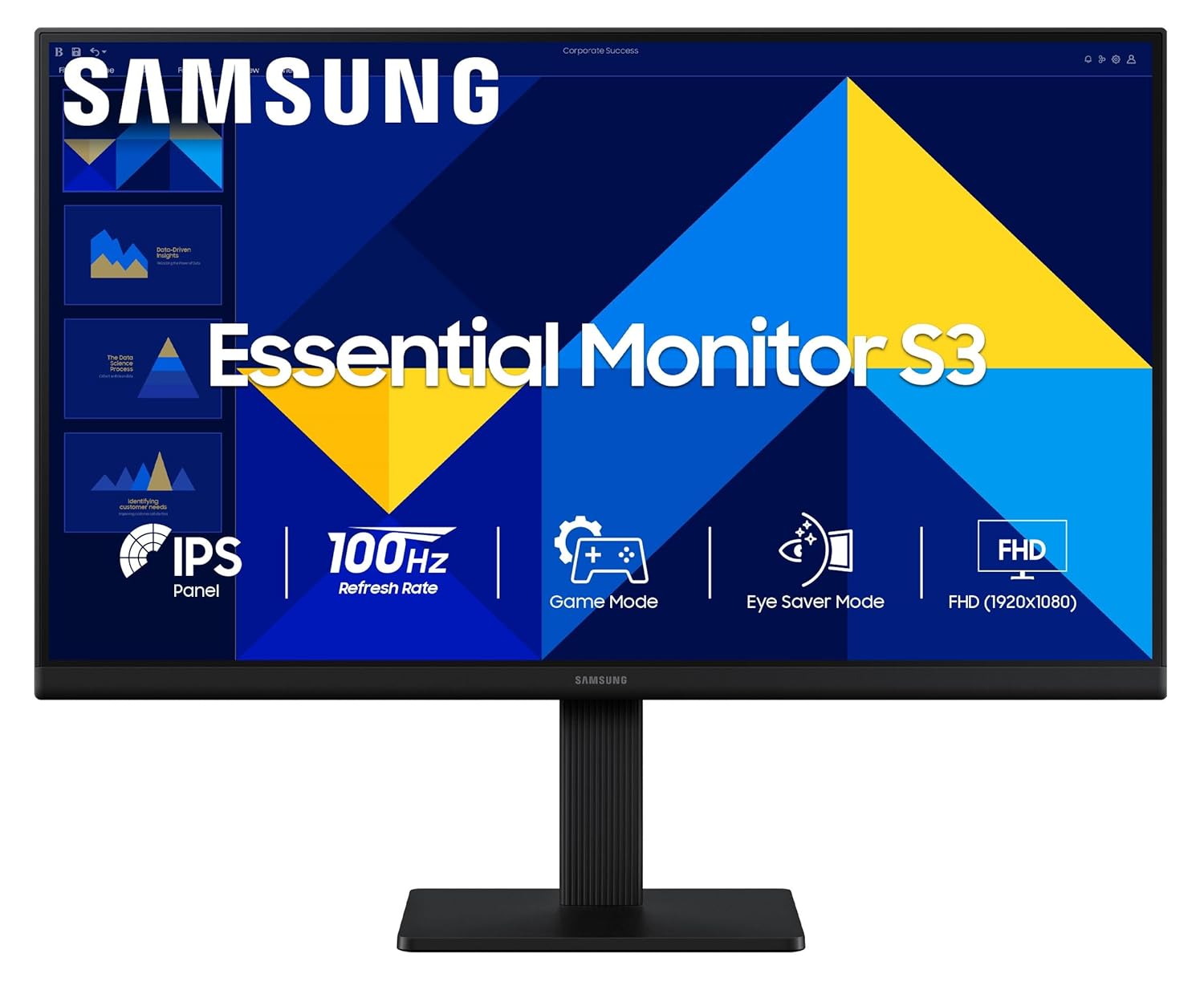 Samsung 22 Inch FHD 100Hz IPS Flat Monitor Black