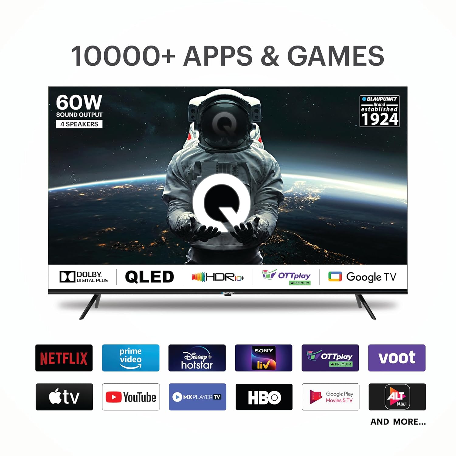 Blaupunkt 55 Inch 4K Ultra HD QLED Google TV Black Quantum Dot Series 55QD7020 - Image 4