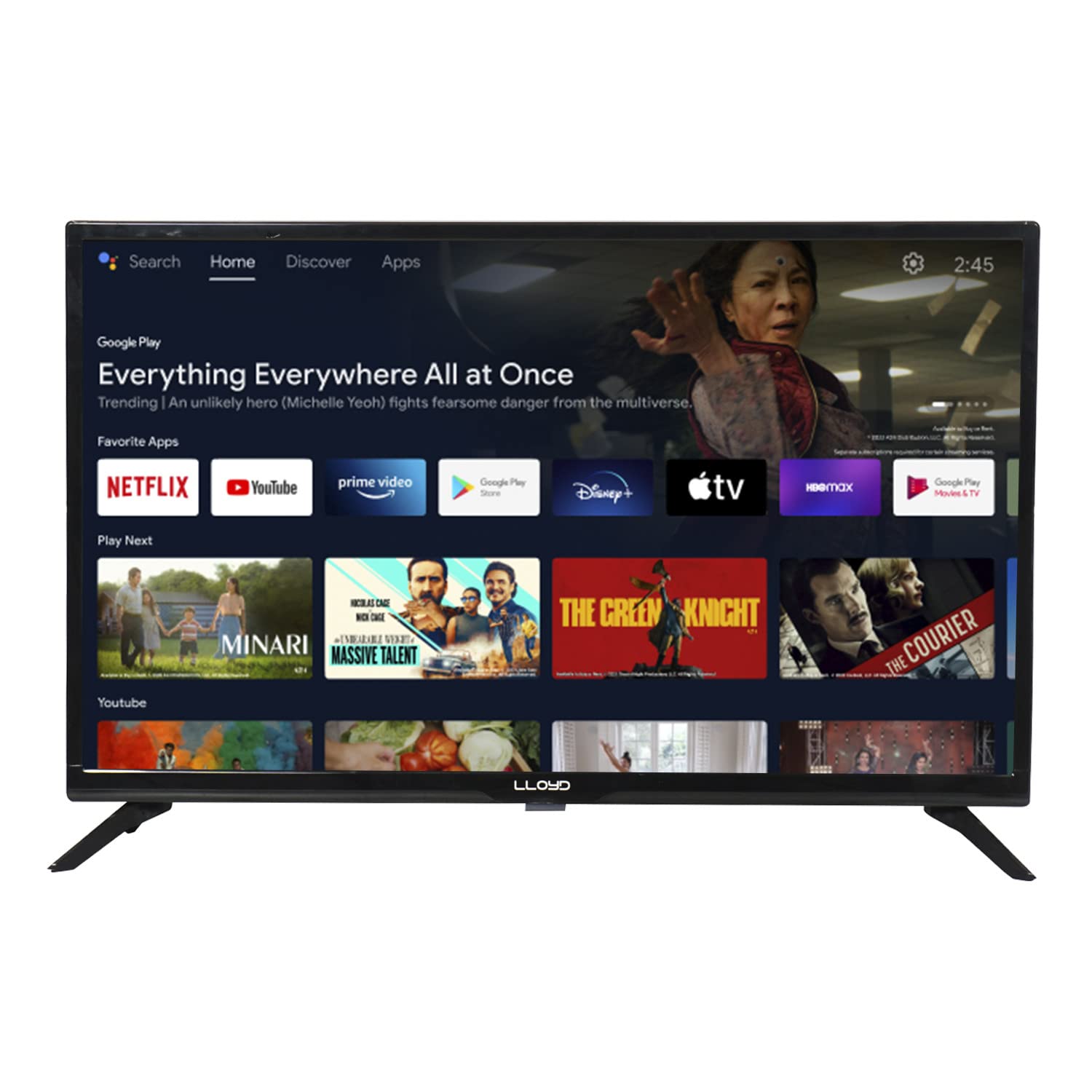 Havells Lloyd 32 Inch HD Ready Smart LED TV Black 2024 Model