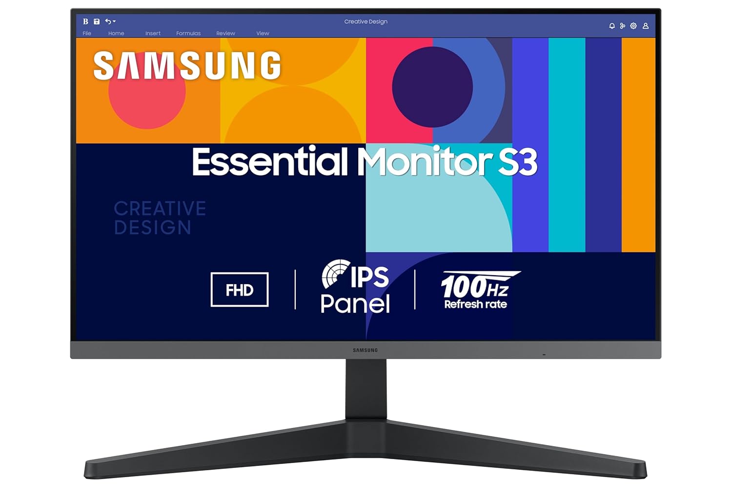 Samsung 24-inch FHD IPS 100Hz Flat Monitor, Bezel-Less Black