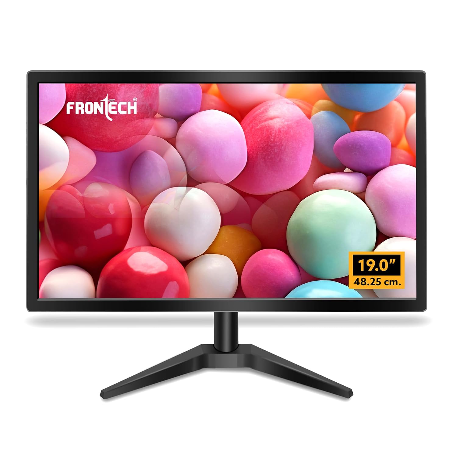 FRONTECH 19 Inch HD LED Monitor Black Slim Stylish Wall Mountable 16.7 Million Colors