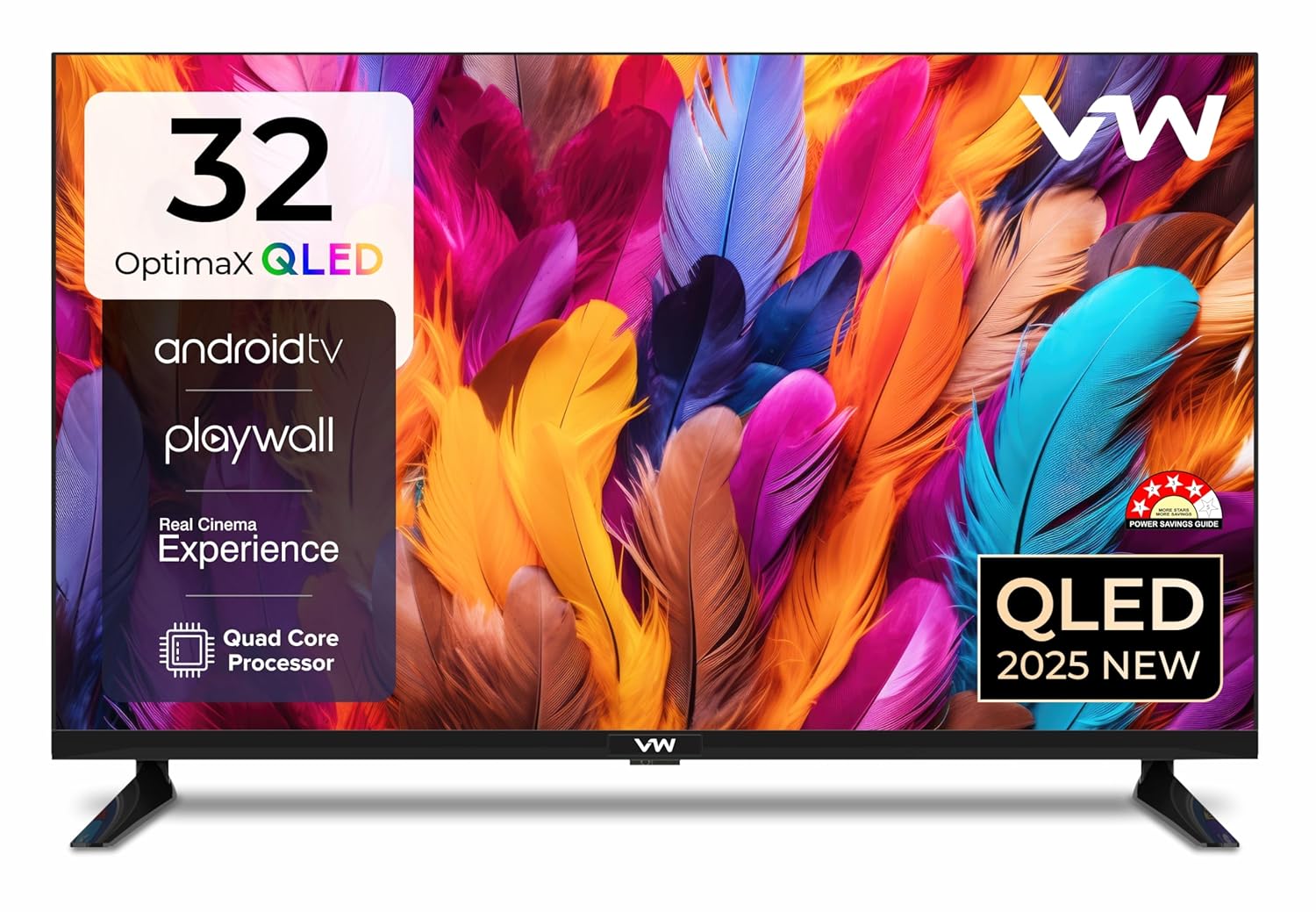 32 Inch HD Ready Smart QLED Android TV Black OptimaX Series VW32AQ1