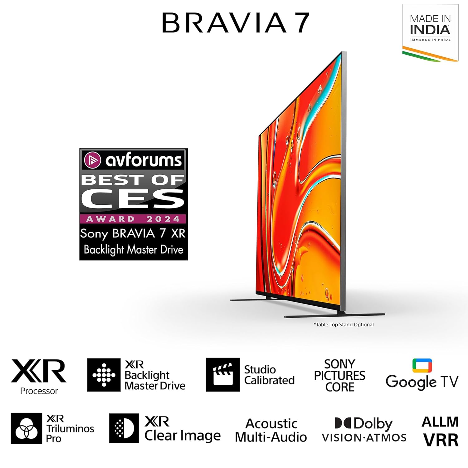 Sony BRAVIA 7 75 Inch 4K Ultra HD AI Smart Mini LED Google TV Black New - Image 3