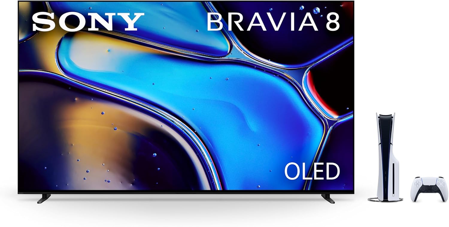 Sony 65-Inch 4K OLED BRAVIA 8 Smart TV with PlayStation 5 Disc Edition Console (Slim)