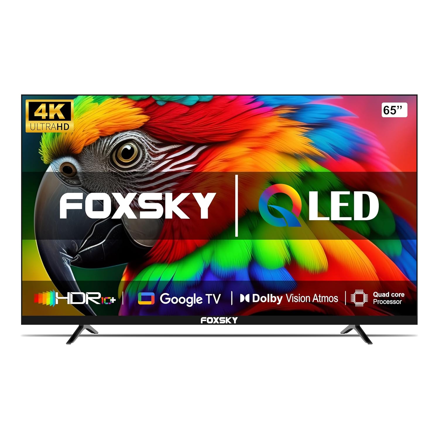Foxsky 65 Inch Frameless 4K Ultra HD Smart LED TV FS65GATV Black