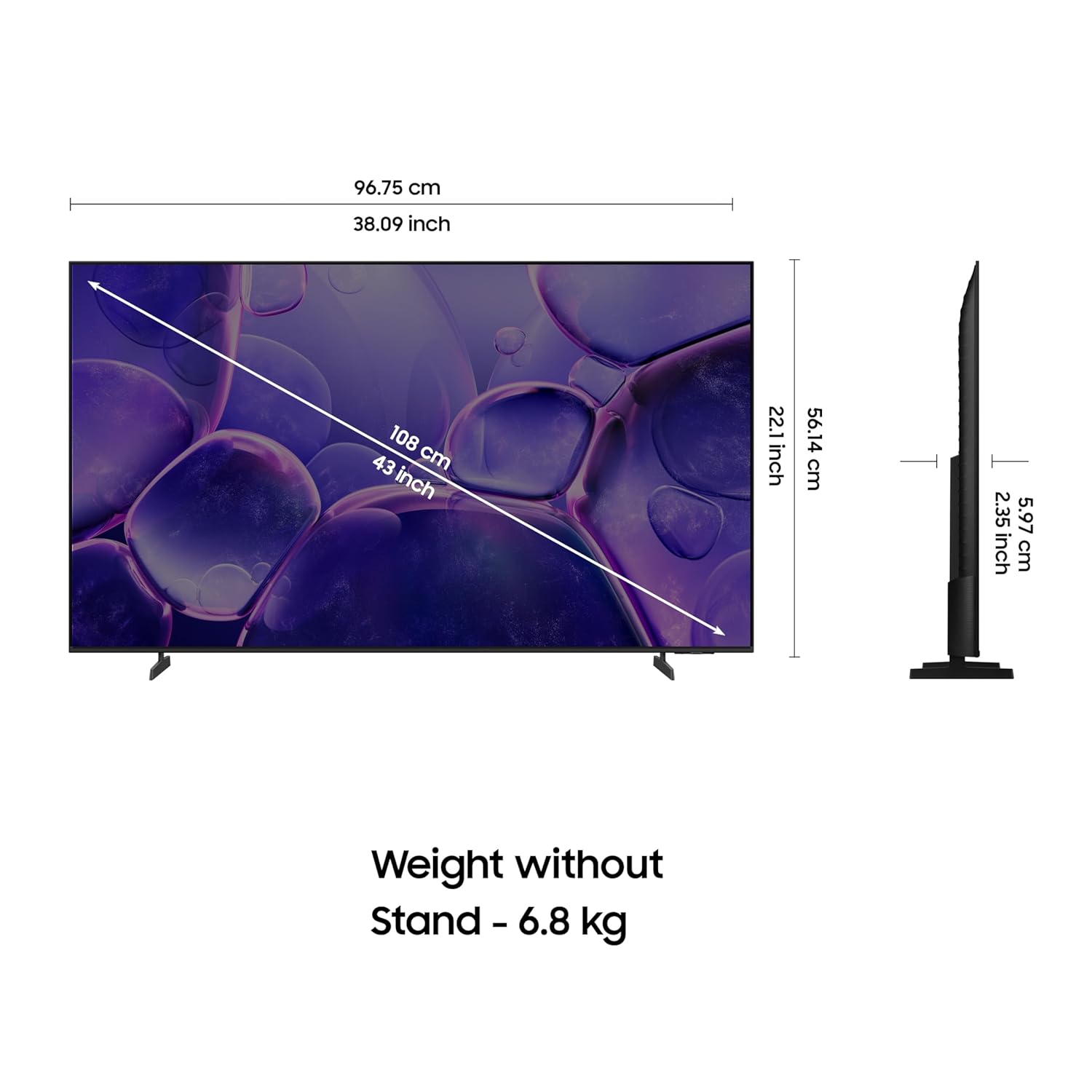 Samsung 43 Inch Crystal 4K Ultra HD Smart LED TV Black UA43U8600FULXL - Image 5