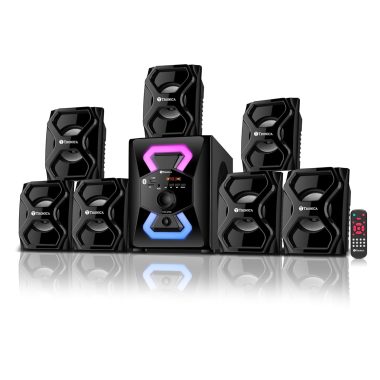 TRONICA 65W Donald 7.1 Home Theatre System with RGB LED, Remote, Bluetooth, Cafe Speaker, FM, Pendrive, Smart TV Support