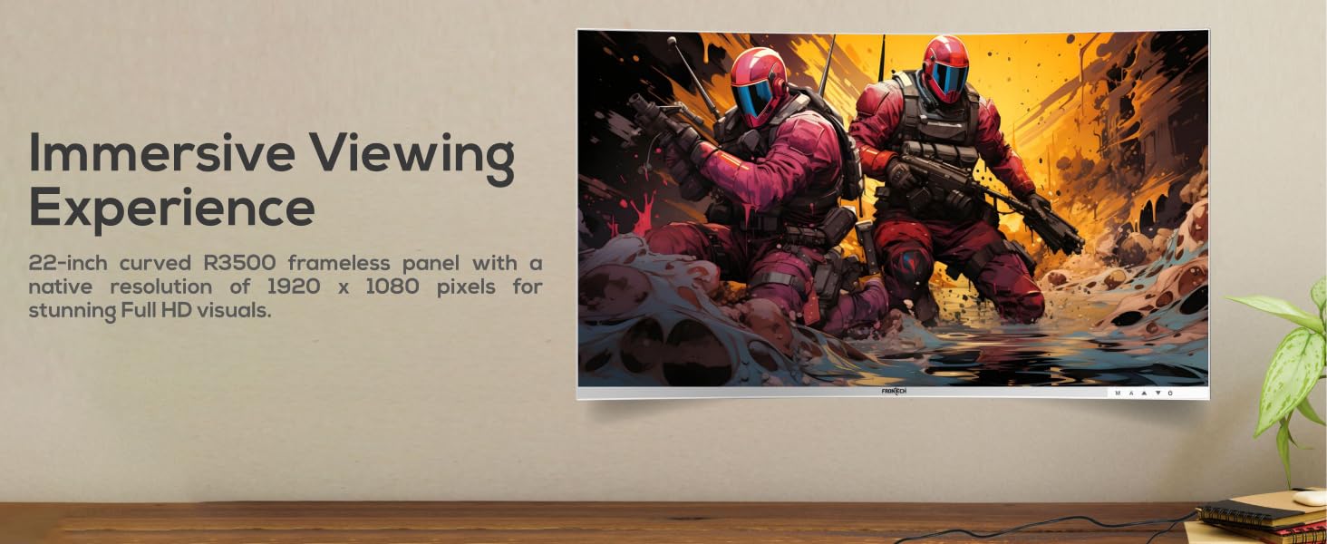 FRONTECH Ultima Series 22 Inch Curved LED Monitor