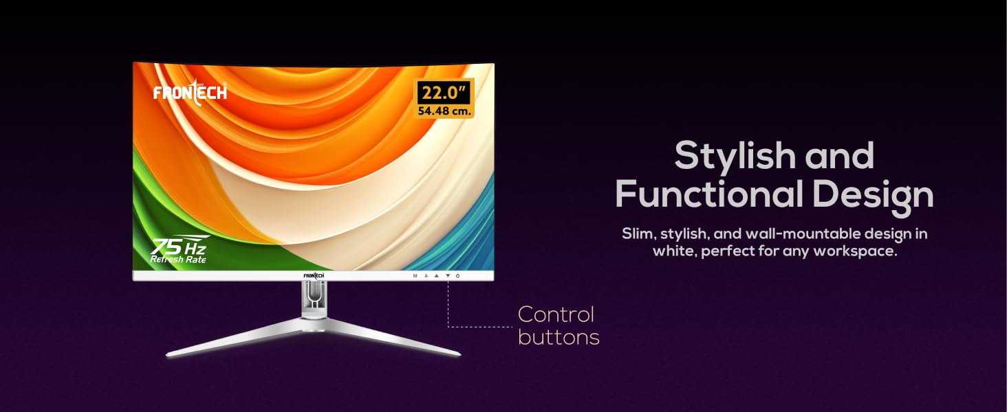FRONTECH Ultima Series 22 Inch Curved LED Monitor