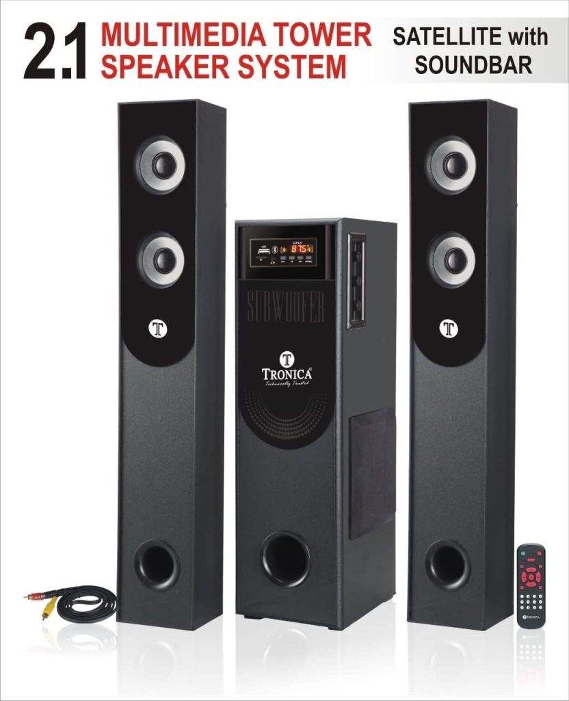 TRONICA TR-1501 55W 2.1 Channel Deep Bass Home Theater System with Subwoofer Black