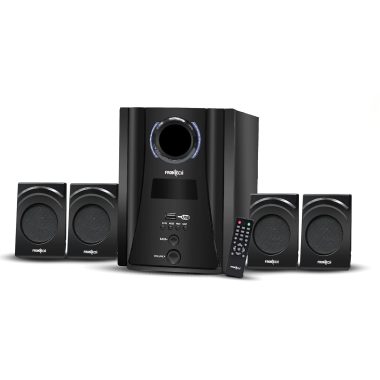 FRONTECH 4.1 Channel Bluetooth 5.0 Speaker System, 60W Output, USB, FM, LED Display, Black