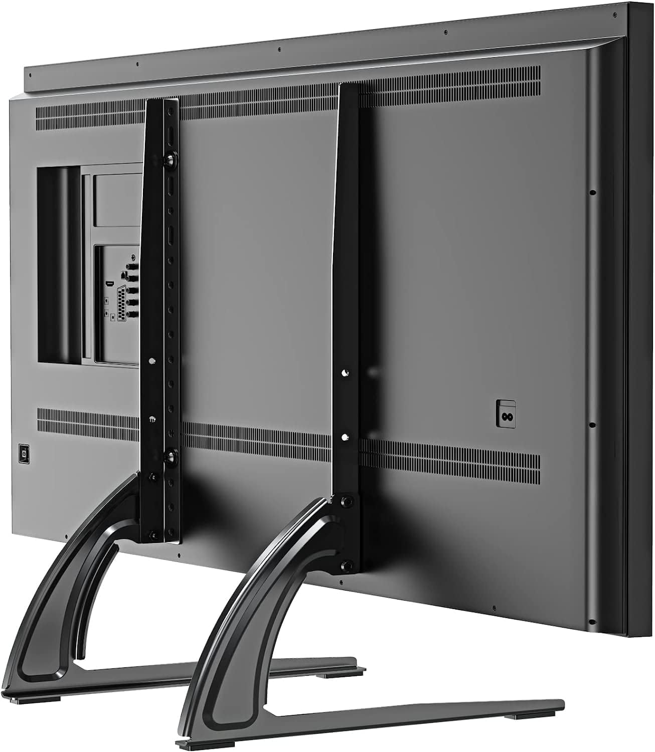S-CAT Universal Adjustable Height TV Stand for 32-65 Inch Flat Screen TVs up to 110lbs Black