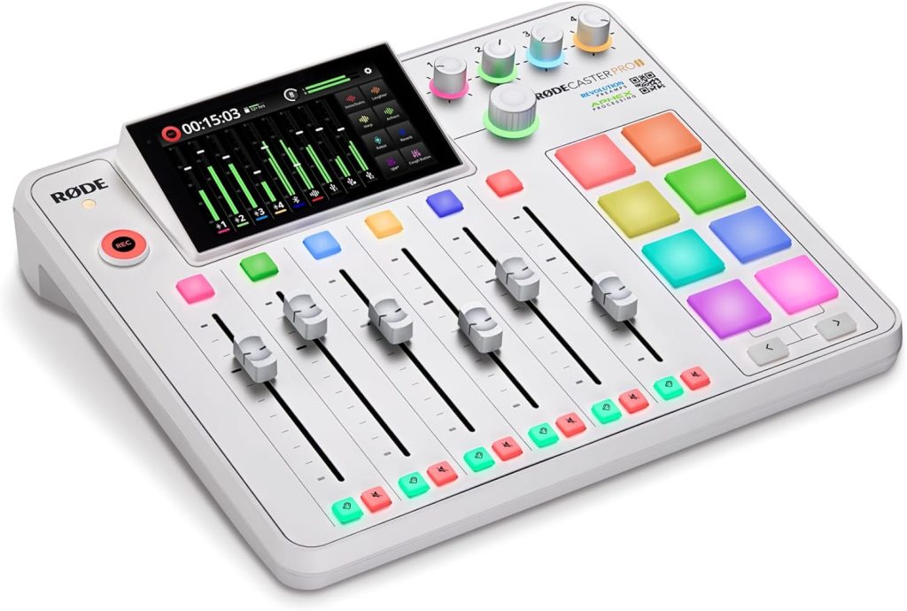 RรDE RรDECaster Pro II All-in-One Production Studio for Podcasting Streaming Music Content Creation White